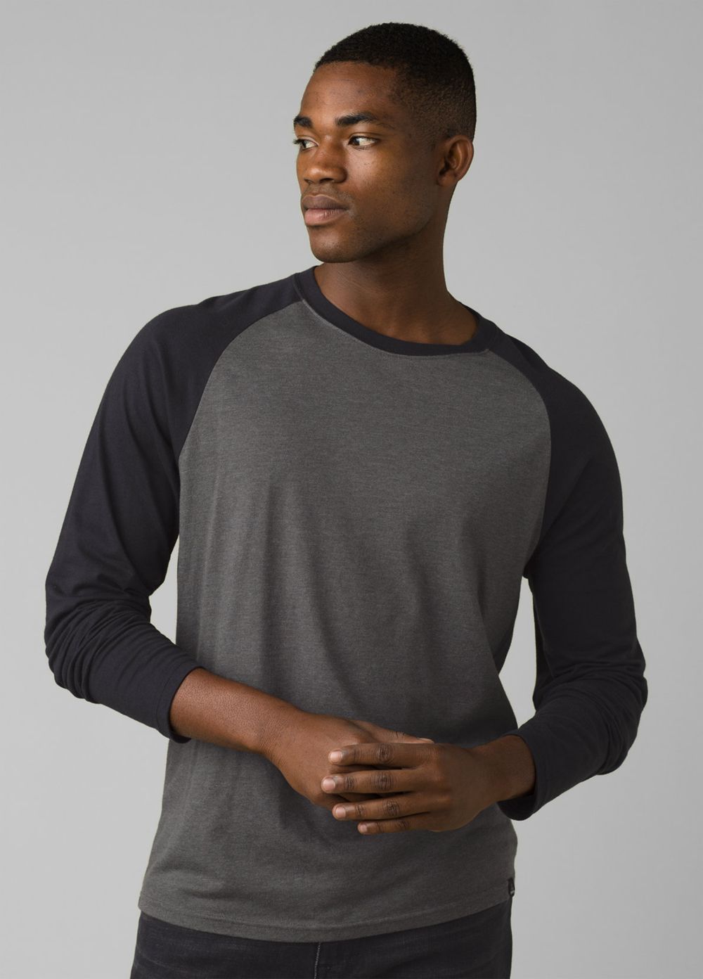 Grey Men's PrAna Baseball Raglan T-Shirts | 57903-VRTL