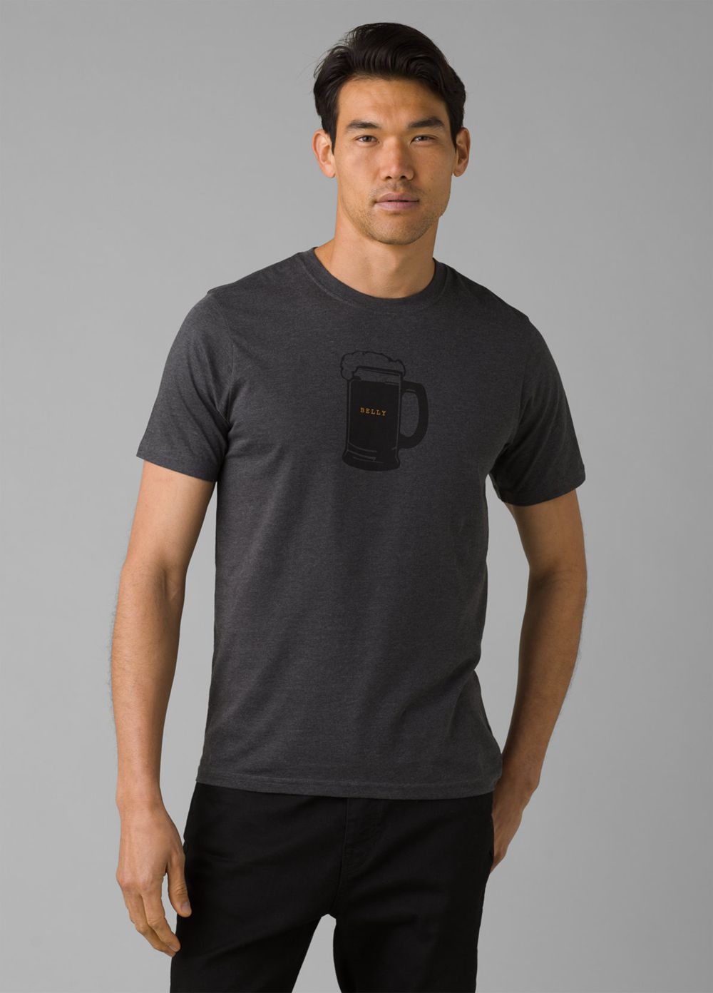 Grey Men's PrAna Beer Belly Journeyman T-Shirts | 01478-ENZP