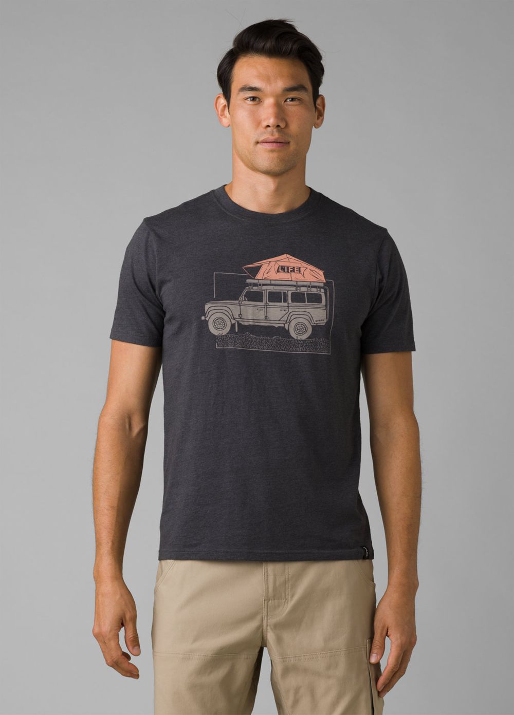 Grey Men's PrAna Camp Life Journeyman T-Shirts | 38024-ZWRM