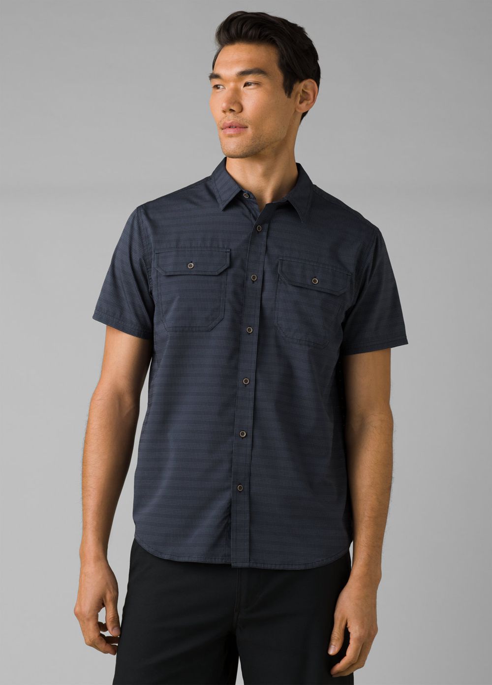 Grey Men's PrAna Cayman Shirts | 27348-FDAI