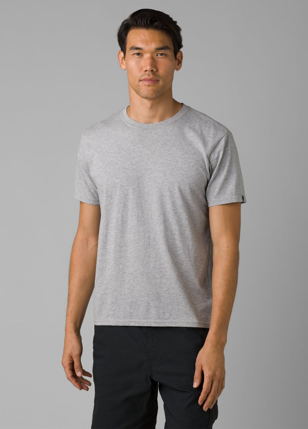 Grey Men's PrAna Crew T-Shirts | 73684-KEVG