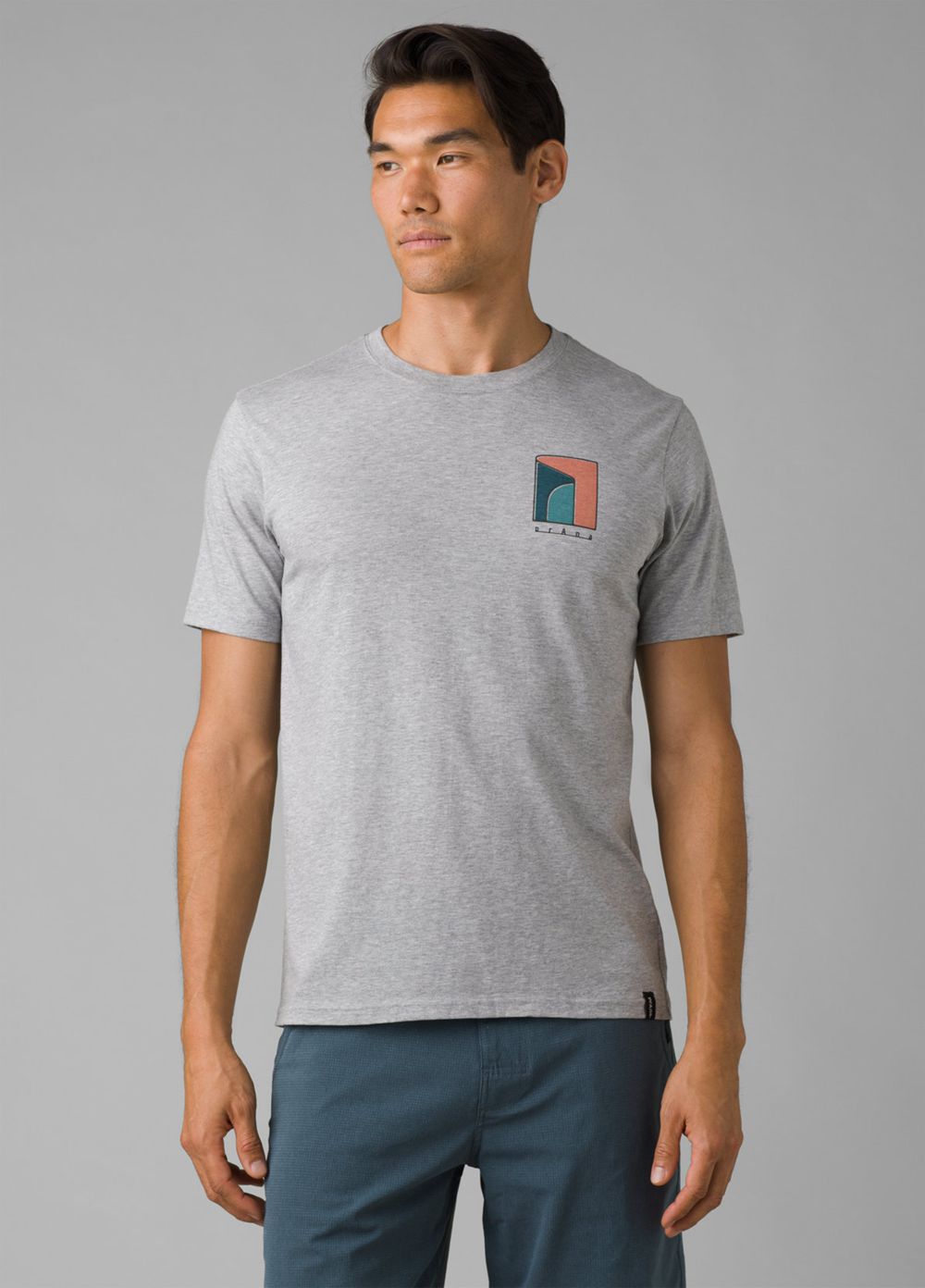 Grey Men's PrAna Torreys Peak T-Shirts | 82314-KELT