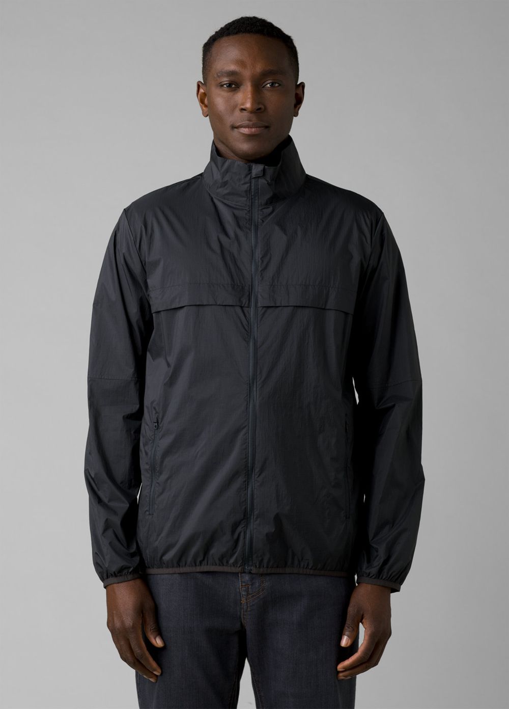 Grey Men's PrAna Transit Range Windbreaker Jackets | 18092-NTXO