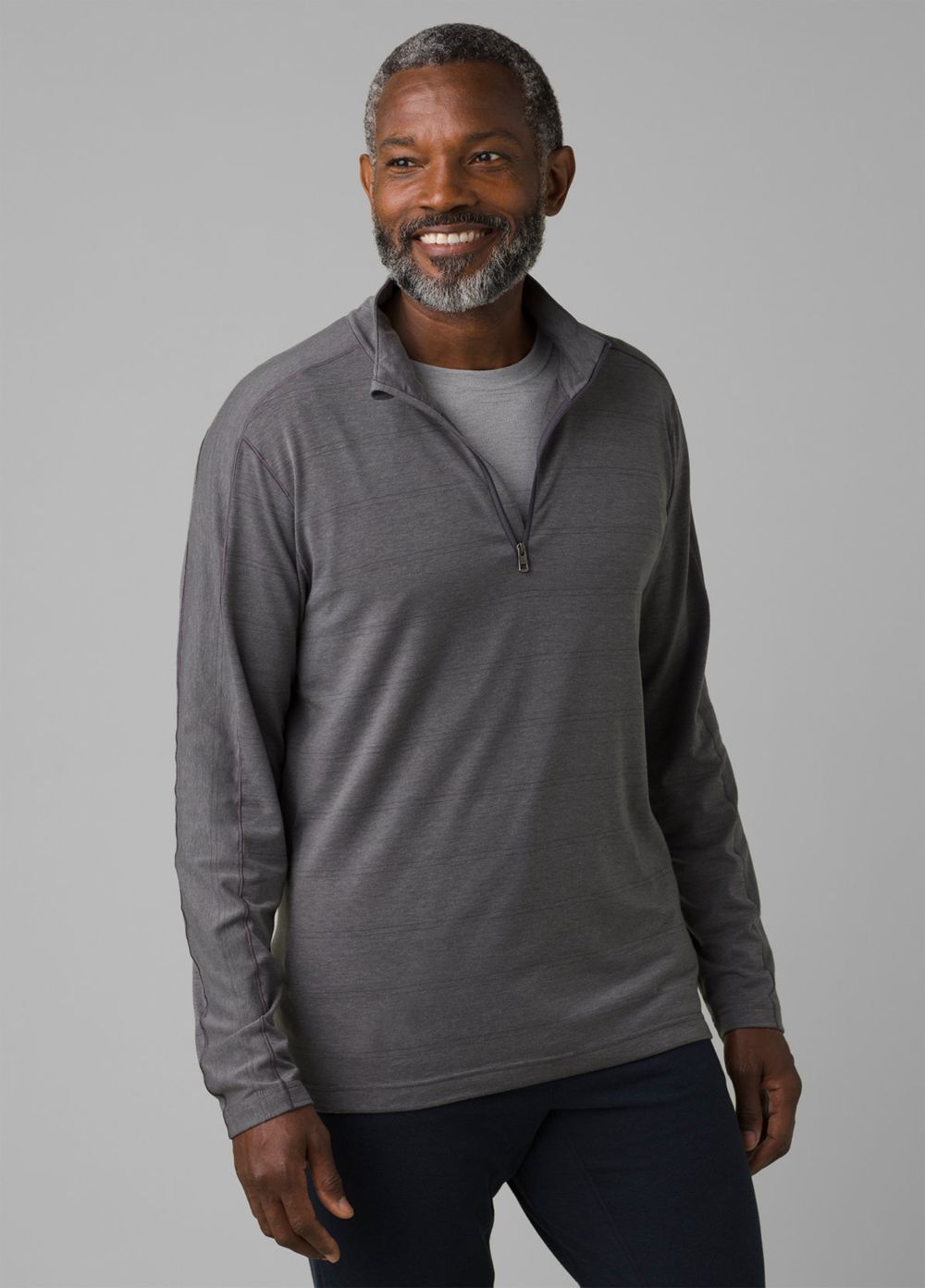 Grey Men's PrAna Watchtower 1/2 Zip Sweaters | 63072-WLBY