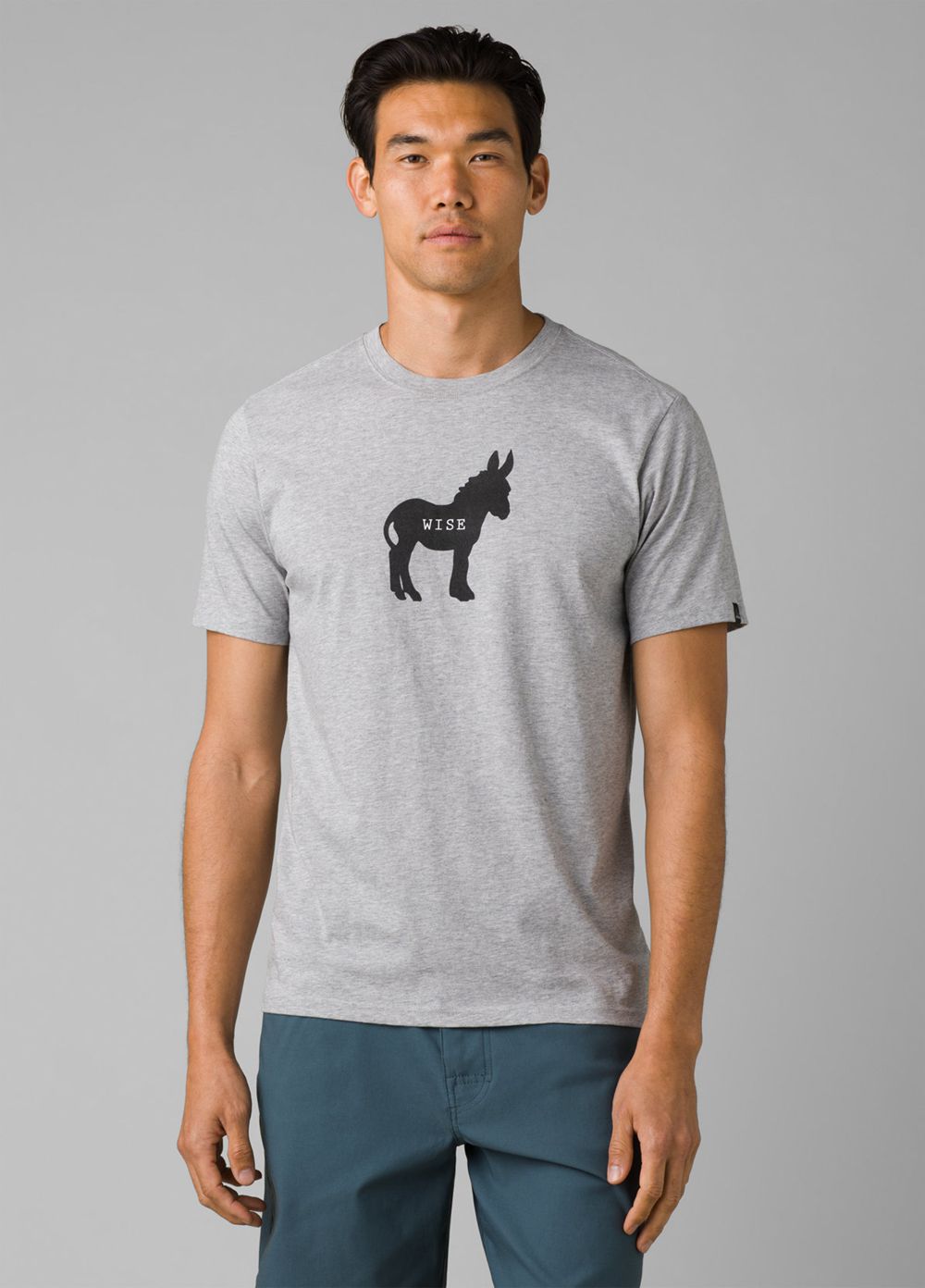 Grey Men's PrAna Wise Ass Journeyman T-Shirts | 74905-LGHE