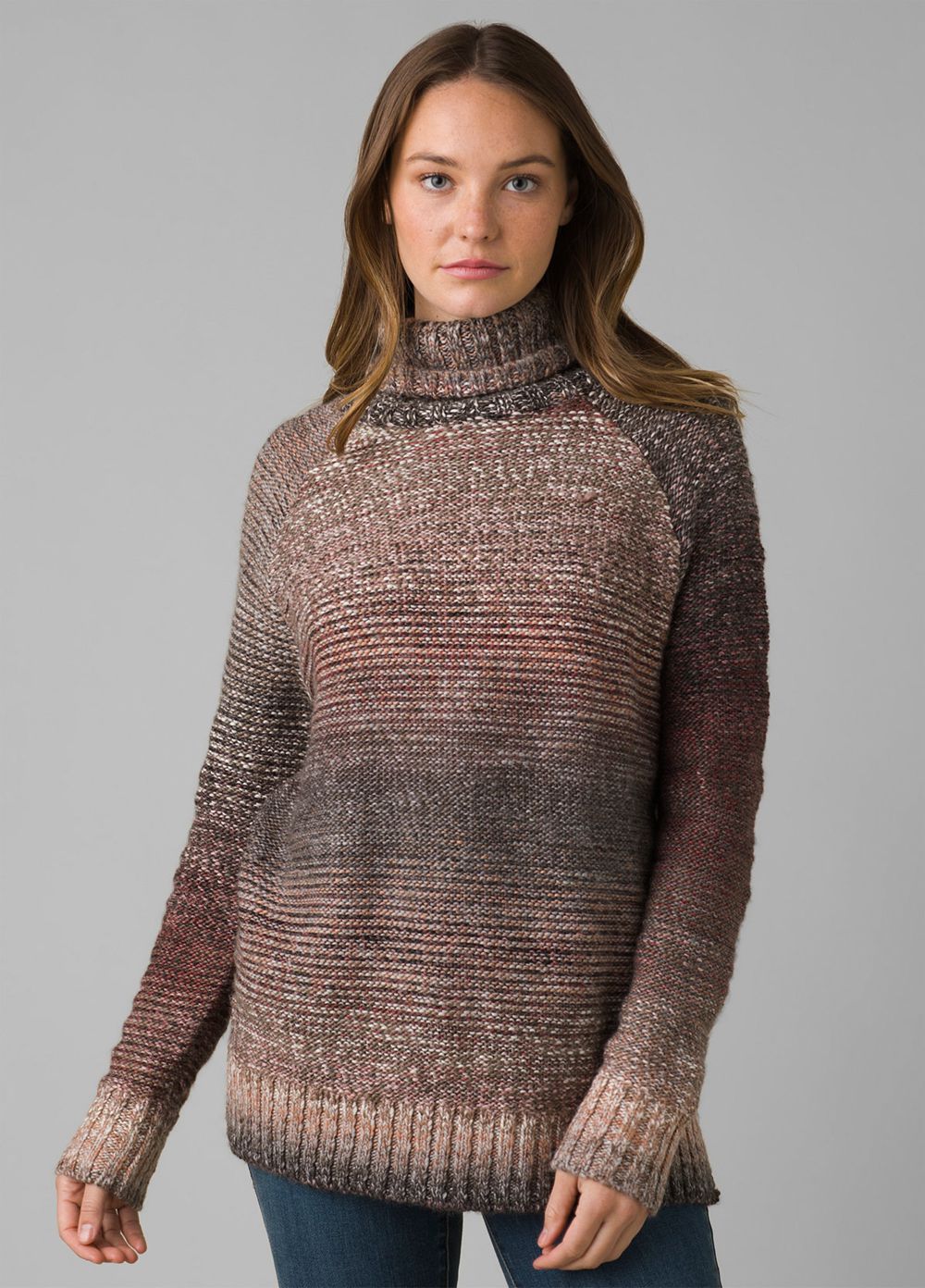 Grey Women's PrAna Autum Rein Tunic Sweaters | 16580-KCMO