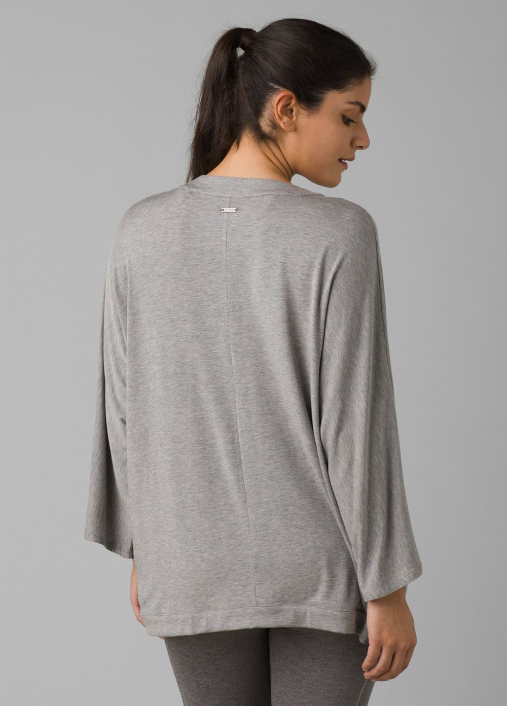 Grey Women's PrAna Foundation Seabrook Wrap Sweaters | 73025-NPGU