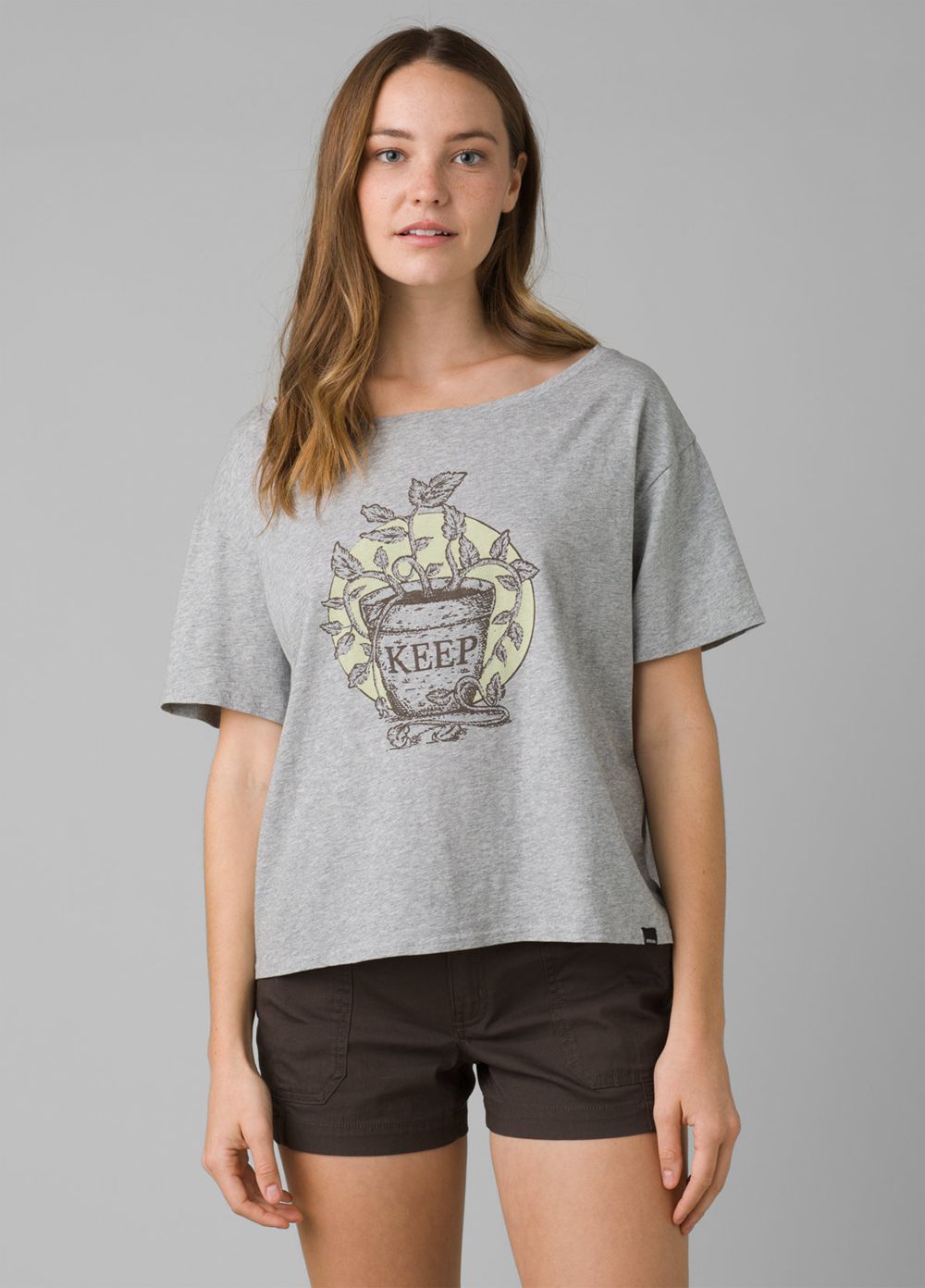 Grey Women's PrAna Journeyman Tee 2.0 T-Shirts | 51798-XWFZ