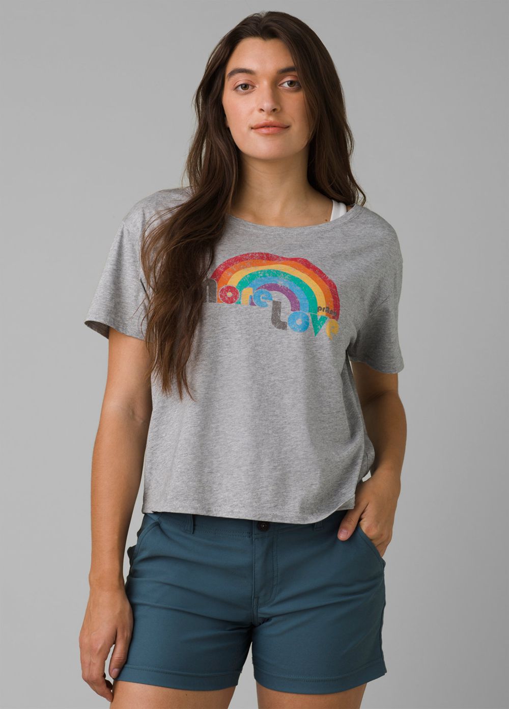 Grey Women's PrAna Organic Graphic T-Shirts | 52901-EOPR