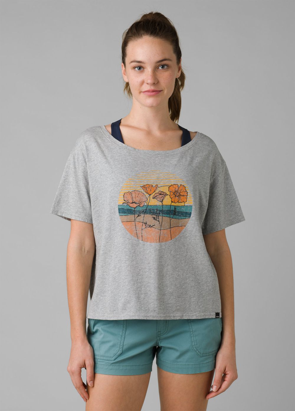 Grey Women's PrAna Organic Graphic T-Shirts | 95860-IMHF