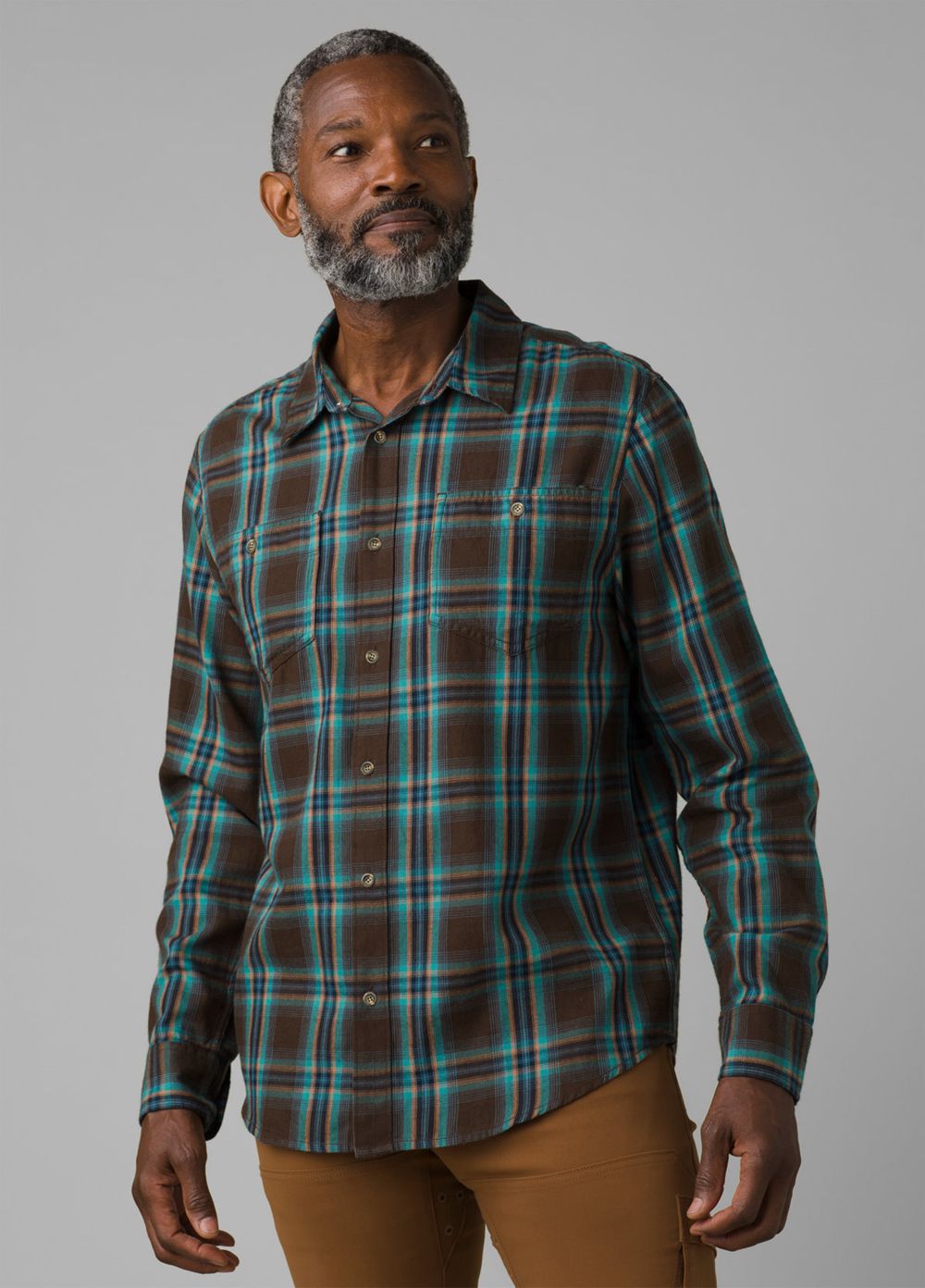 Multicolor Men's PrAna Dolberg Flannel Tall Shirts | 38416-THYX