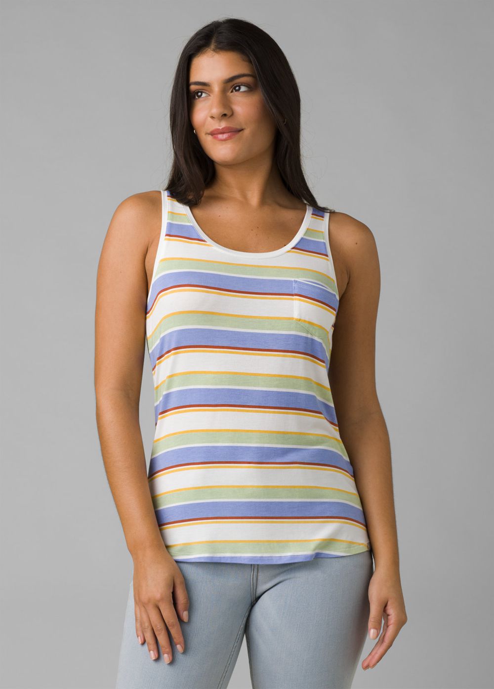 Multicolor Women's PrAna Foundation Scoop Neck Tank Top | 71486-XDQA