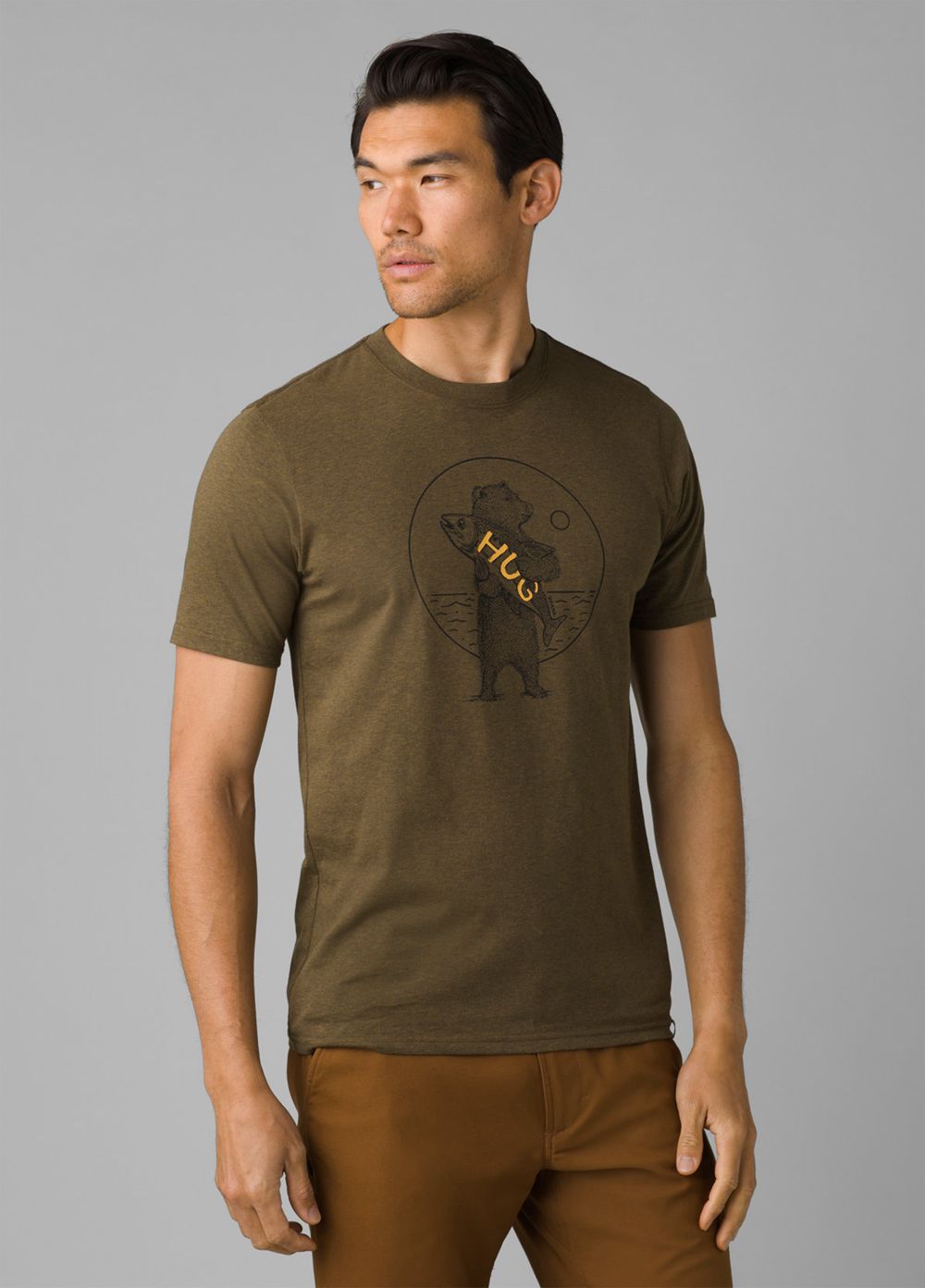 Olive Men's PrAna Bear Squeeze Journeyman 2 T-Shirts | 59072-WOXS