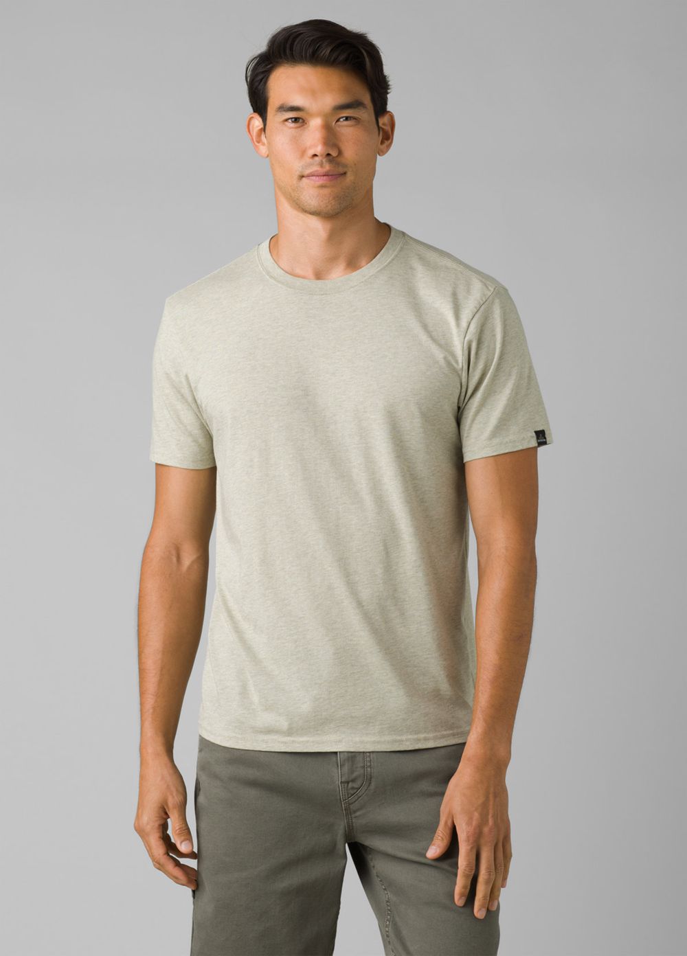 Olive Men's PrAna Crew Tall T-Shirts | 04328-NJZR