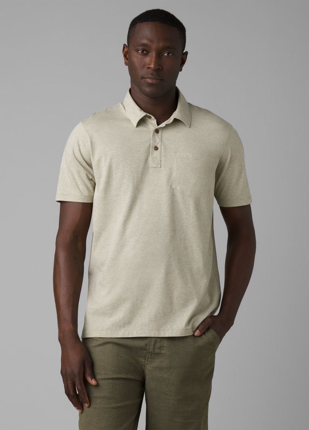 Olive Men's PrAna Polo Shirts | 17462-ESWX