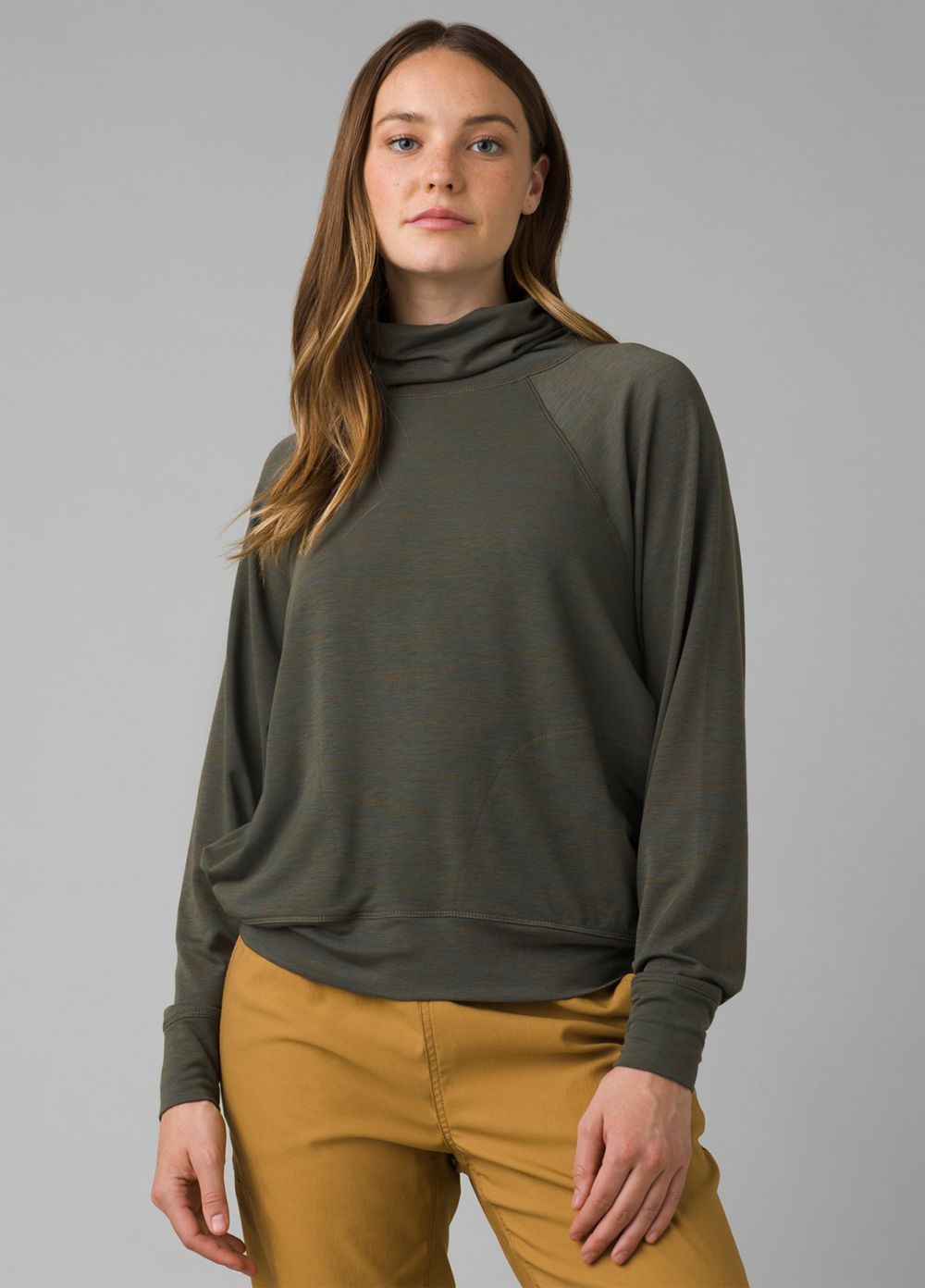 Olive Women's PrAna Sol Protect Turtleneck Shirts | 09458-FGTJ