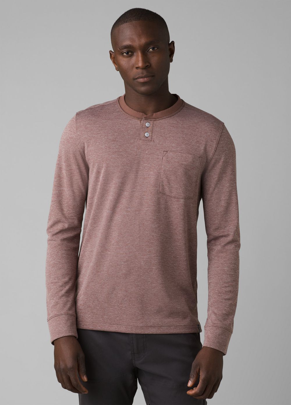 Pink Men's PrAna Sol Defender Henley T-Shirts | 84756-YNSX