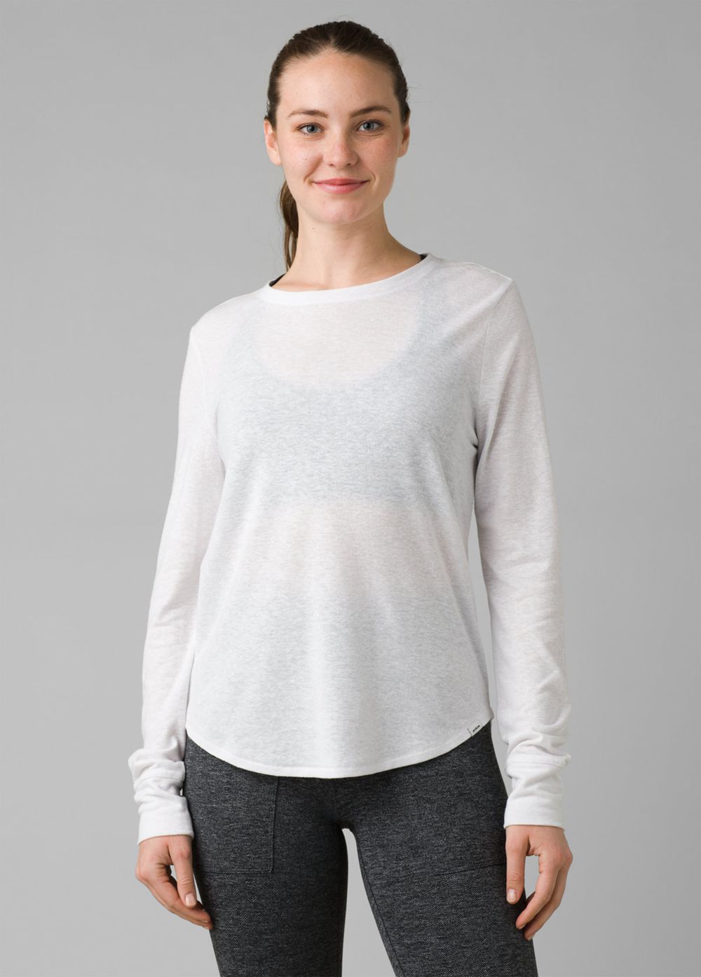 White Women's PrAna Cozy Up Long Sleeve T-Shirts | 24560-FTKE