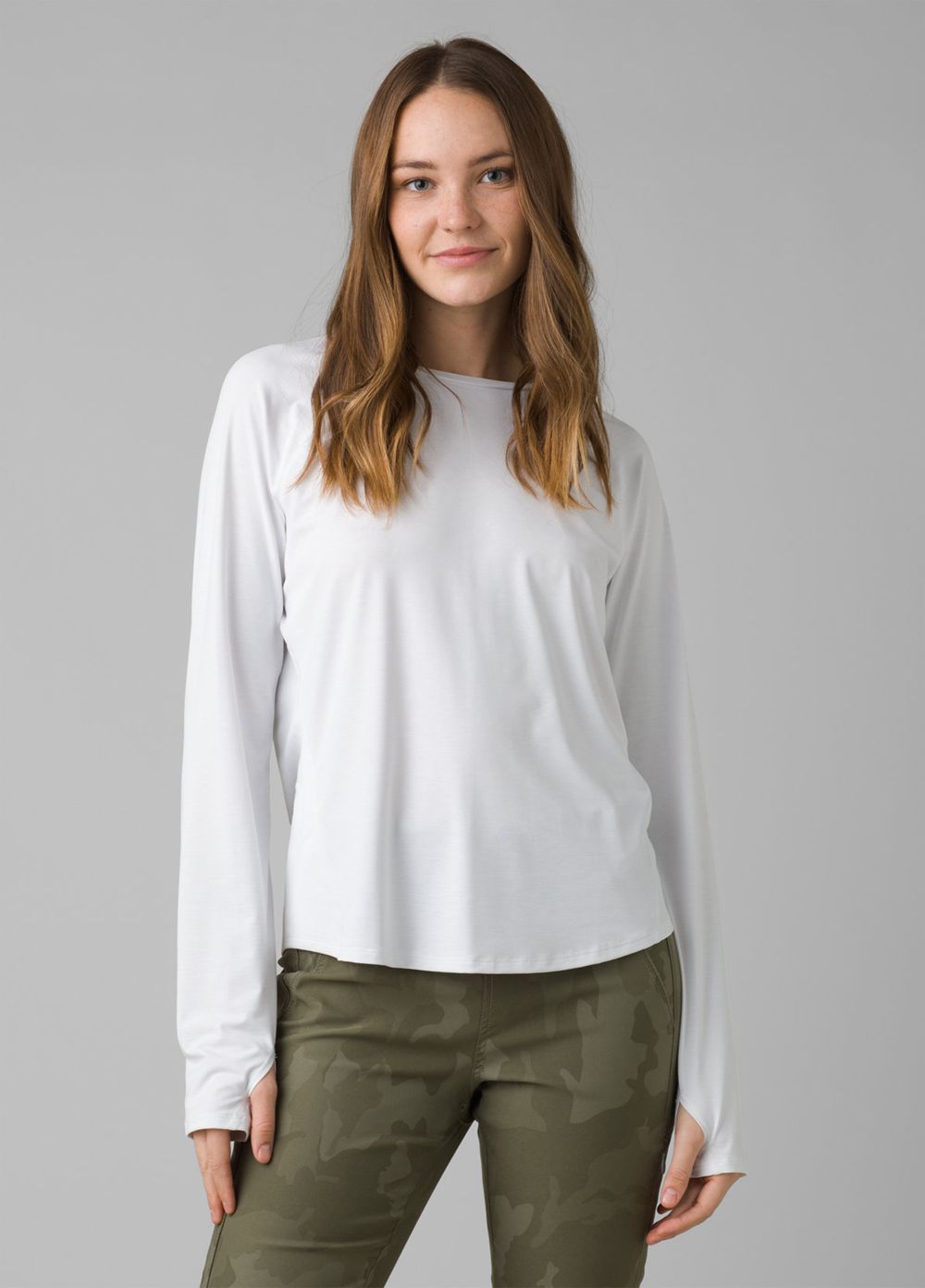 White Women's PrAna Eileen T-Shirts | 48592-AREP