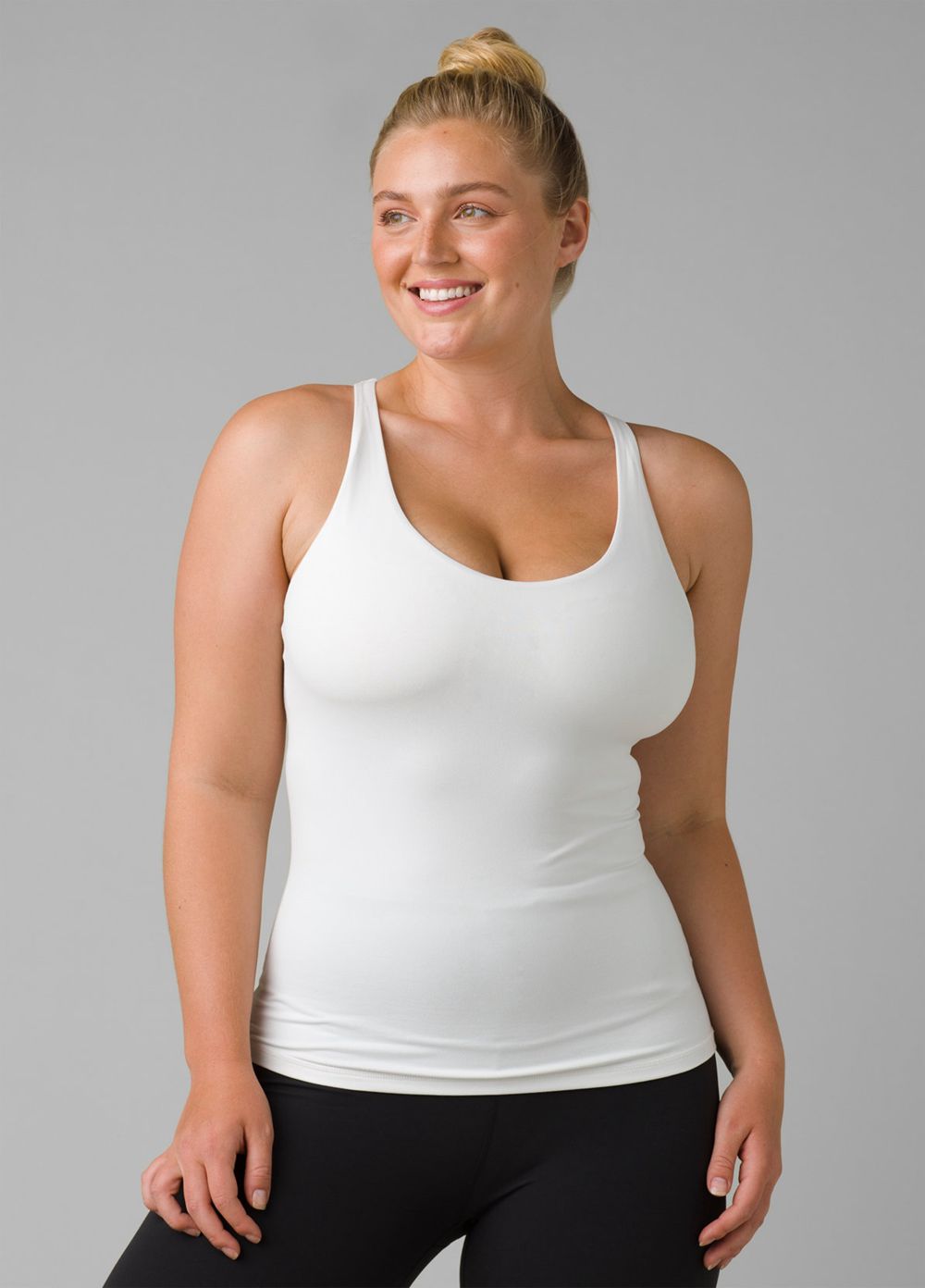 White Women's PrAna Everyday Tank Top | 53970-FPUB