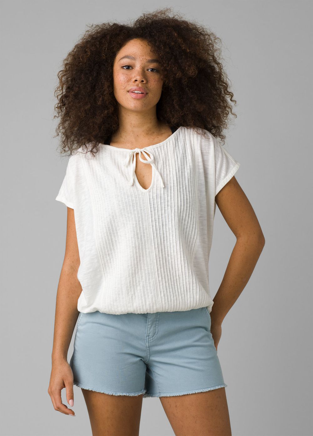 White Women's PrAna Ocupas Popover Shirts | 61927-HYIR