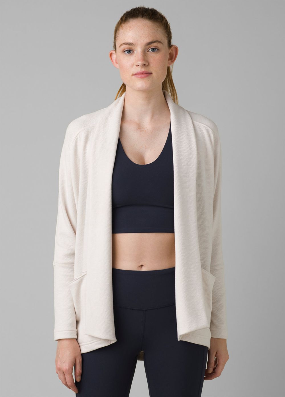 White Women's PrAna Sunrise Wrap Sweaters | 18693-ZLEV